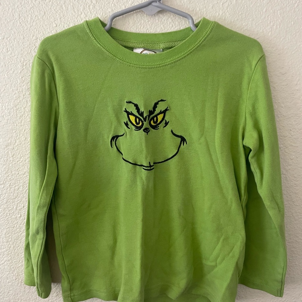 Green Kids Long Sleeve smocked Shirt